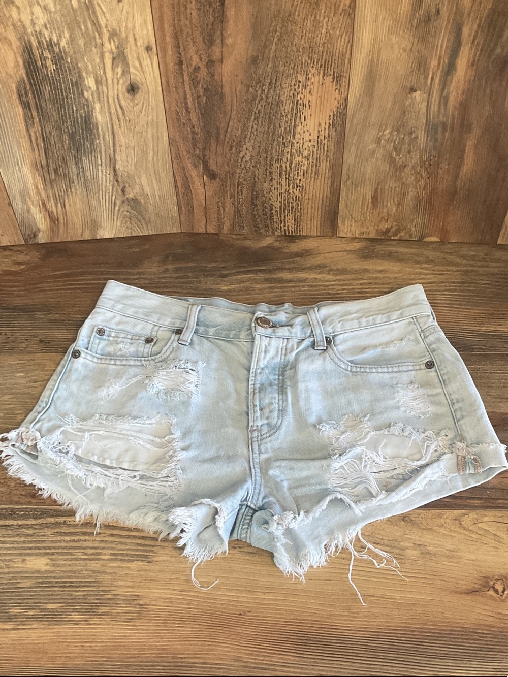 American Eagle Tom Girl Shortie Denim Cutoff Jean Shorts 2 C294
